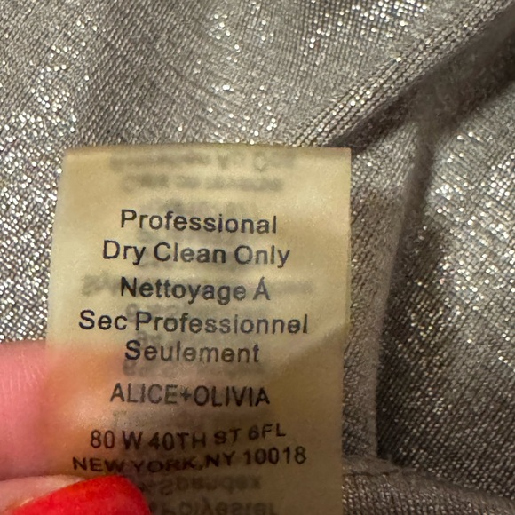 Alice+Olivia Champagne Silver Tabitha Bodycon Mini Dress Long Sleeve Shimmer XS - Picture 10 of 12